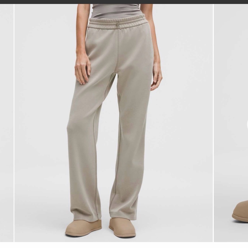 Lululemon Softstreme High Rise Pants Sz 0 Straight Leg Warm Ash Grey W5EGTS